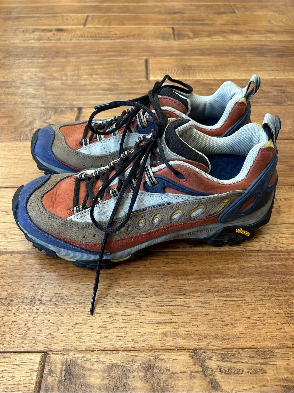 Merrell Pulse II Low Hiking Boots Shoes Rust Gray Mens Size 8